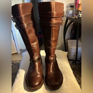 UGG Dark Brown Leather Heeled Boots